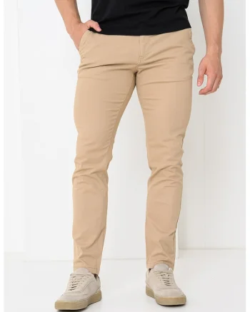 Pantaloni chino regular fit Mott, Maro nisip