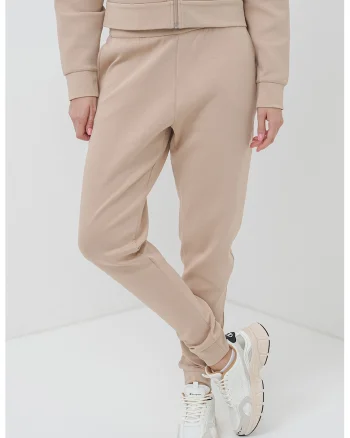 Pantaloni de trening cu croiala conica si snur, Maro deschis