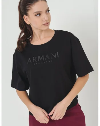 Tricou crop cu maneci cazute, Negru