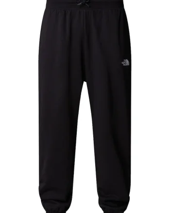 Pantaloni de trening relaxed fit din amestec de bumbac Essential, Negru/Alb optic
