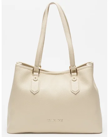 Geanta shopper de piele ecologica Brixton, Alb fildes