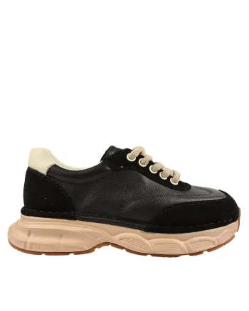 Pantofi dama,  KM 5502-negru, piele naturala, Negru