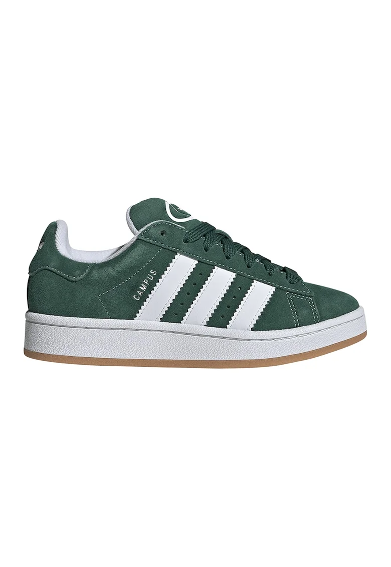 Pantofi sport Campus 00s din piele intoarsa, Verde englez/Alb optic