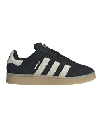 Pantofi sport low-cut din piele intoarsa Campus, Alb fildes/Negru