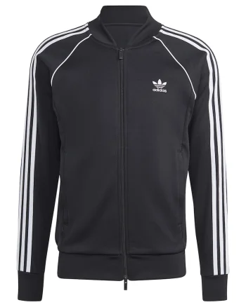 Bluza de trening cu fermoar si logo, Negru/Alb optic