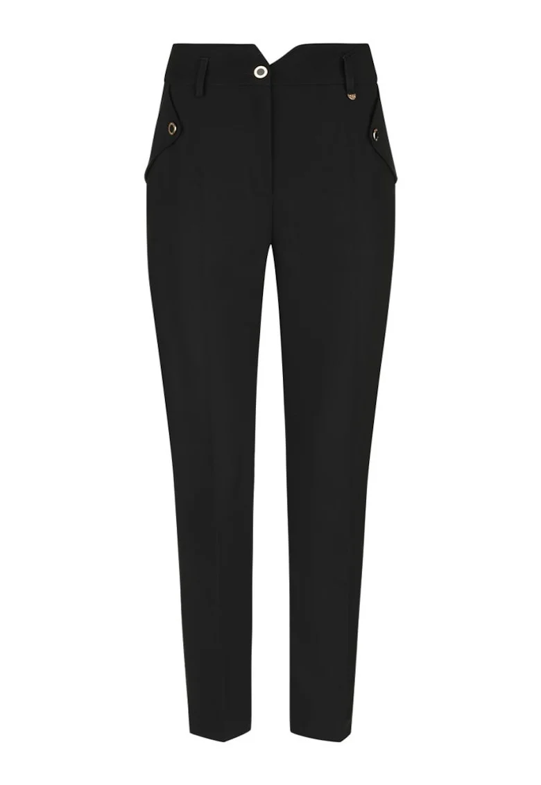 Pantaloni crop cu croiala conica