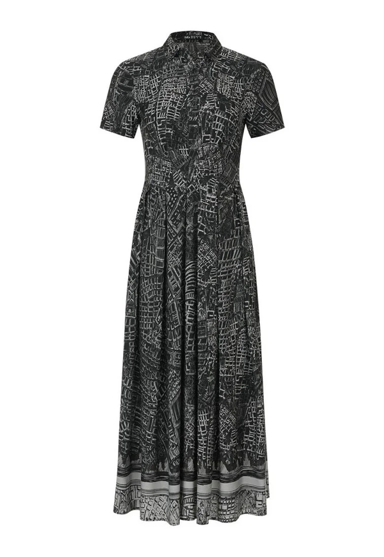 Rochie evazata cu guler ascutit