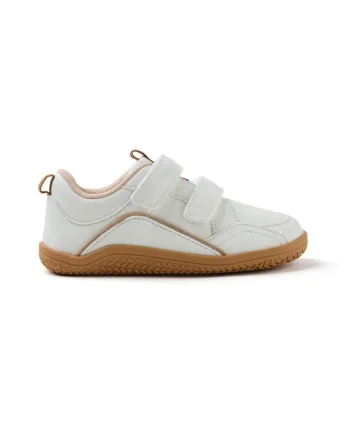 Pantofi sport de piele ecologica cu velcro6, Alb