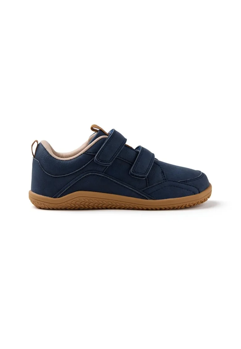 Pantofi sport de piele ecologica cu velcro6, Bleumarin