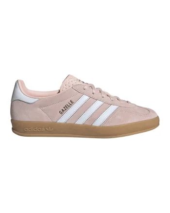 Tenisi din piele intoarsa Gazelle Indoor, Alb murdar/Roz pal