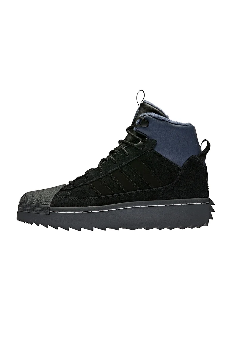 Pantofi sport high-top wedge Superstar Winter Trek, Negru/Albastru indigo