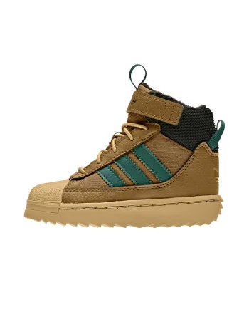 Pantofi sport high-top cu velcro Superstar Winter Trek, Negru/Maro deschis