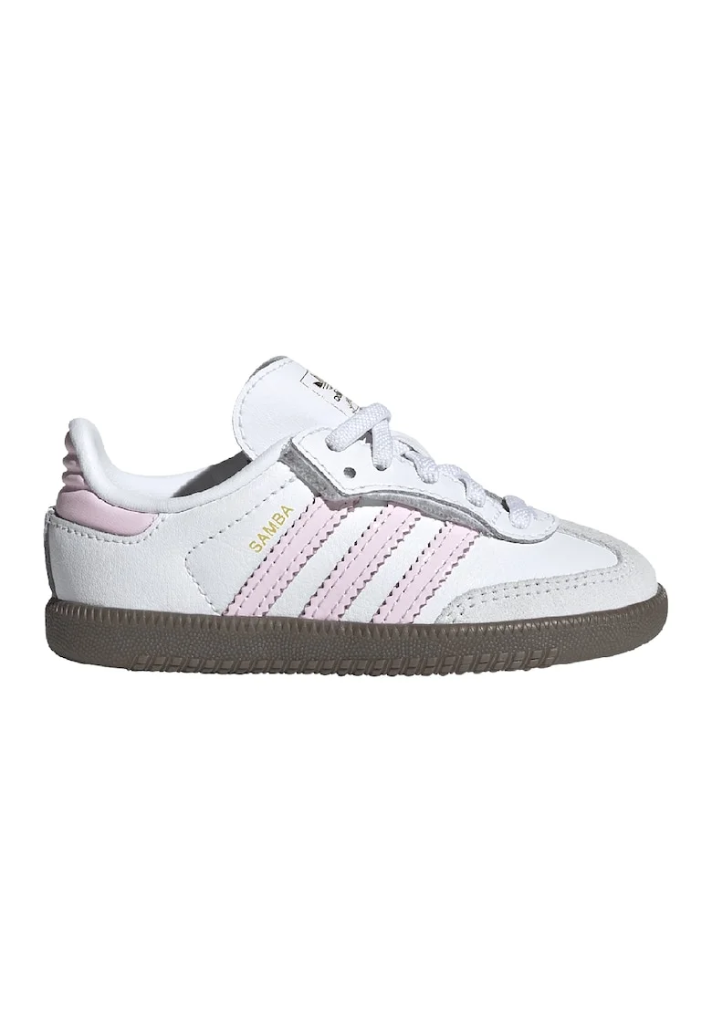 Pantofi sport din piele si piele intoarsa Samba OG, Alb/Gri deschis/Roz pal