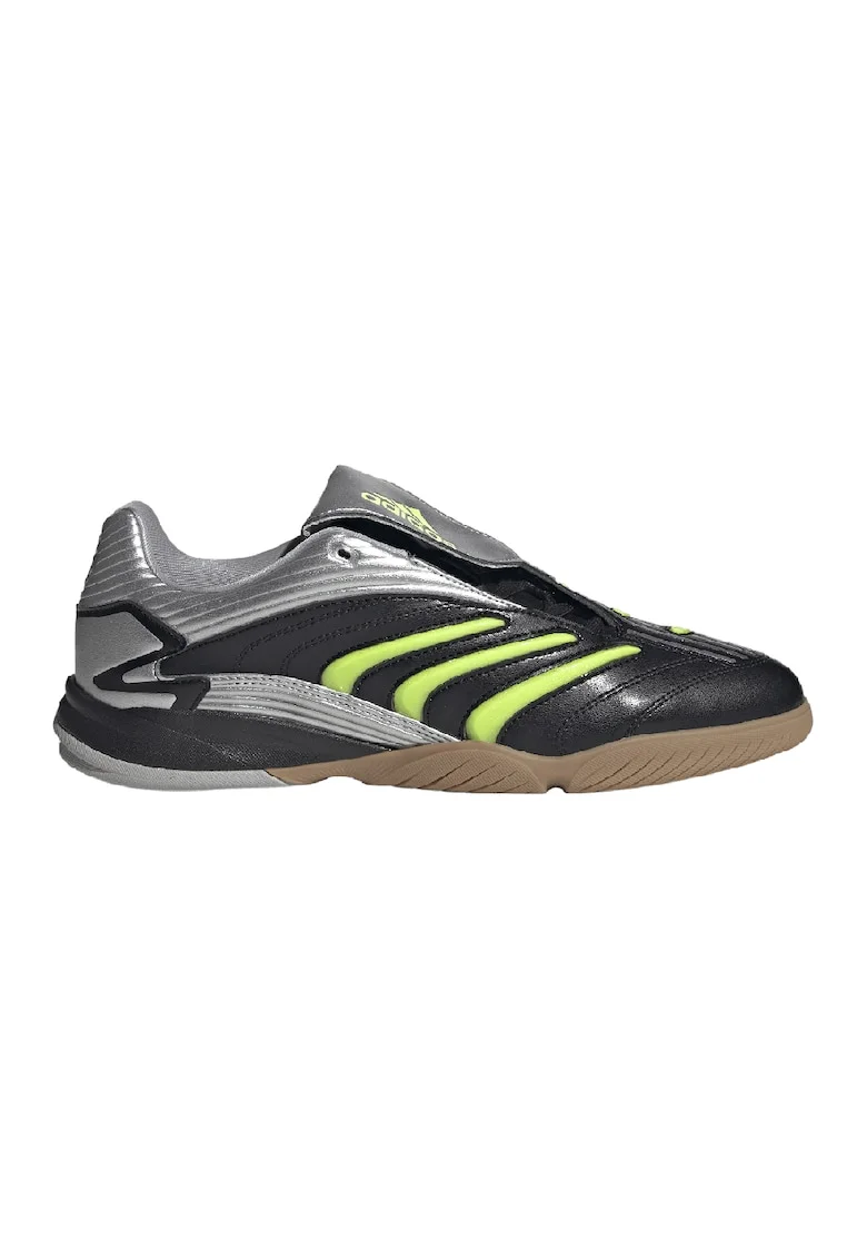 Pantofi sport din piele ecologica Predator, Negru/Verde lime/Argintiu
