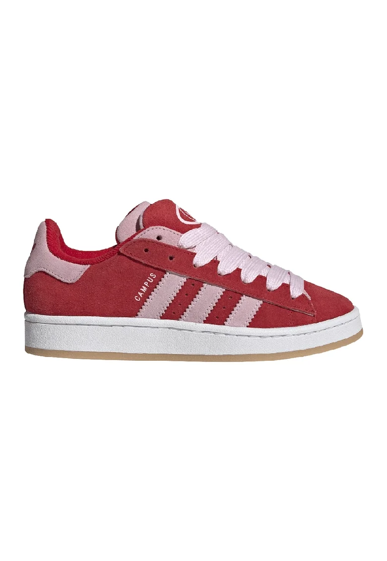 Pantofi sport Campus 00S low-cut din piele intoarsa, Rosu/Roz