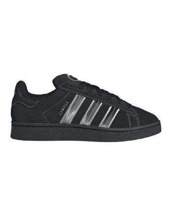 Pantofi sport din piele intoarsa cu logo Campus, Negru/Argintiu