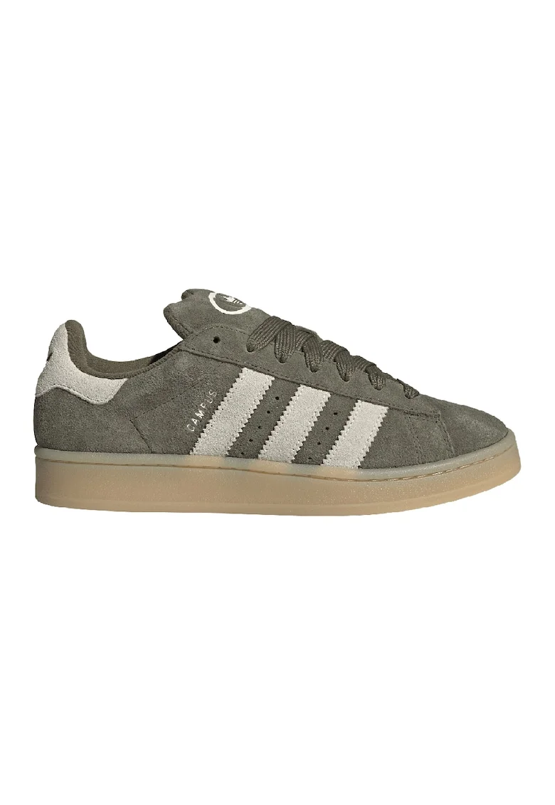 Pantofi sport low-cut din piele intoarsa Campus, Alb fildes/Kaki