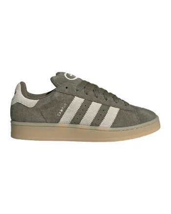 Pantofi sport low-cut din piele intoarsa Campus, Alb fildes/Kaki