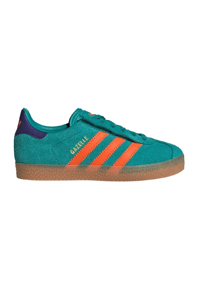 Pantofi sport din piele intoarsa cu model colorblock Gazelle, Portocaliu/Verde persan