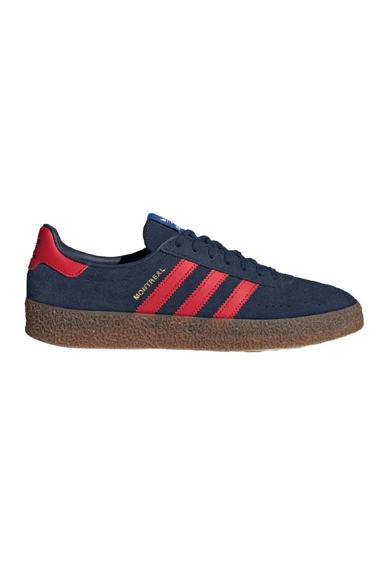 Pantofi sport din piele intoarsa Montreal, Albastru ultramarin/Portocaliu mandarina