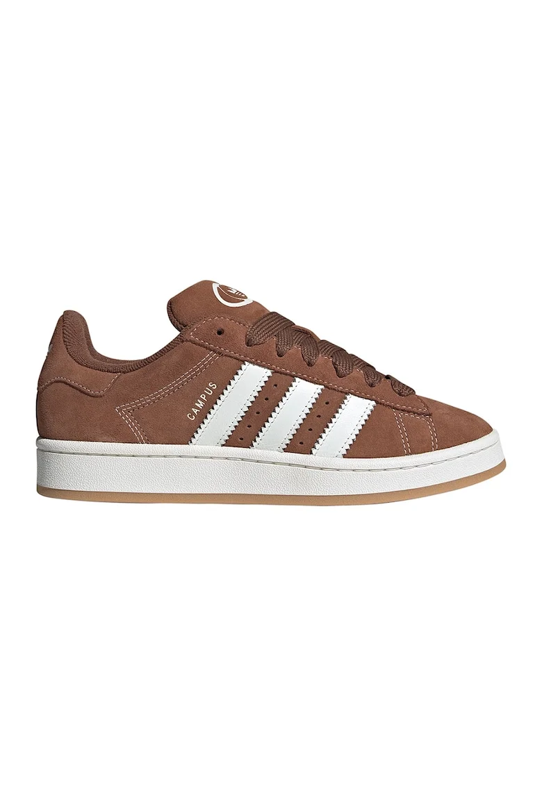 Pantofi sport din piele intoarsa cu logo Campus 00s, Alb/Maro scortisoara