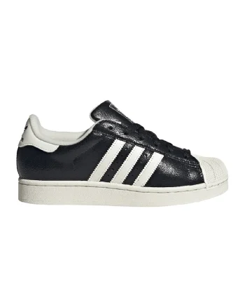Pantofi sport din piele cu aspect retro Superstar II, Negru