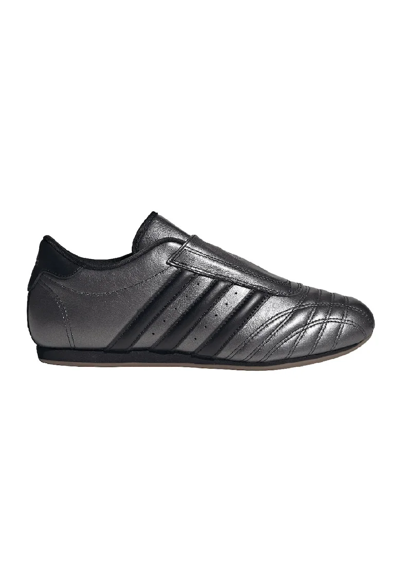 Pantofi sport din piele Taekwondo, Negru/Argintiu inchis