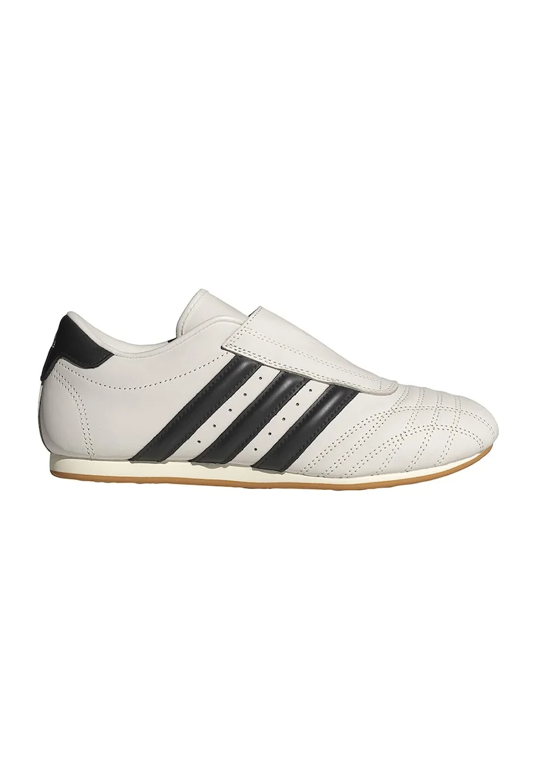 Pantofi sport din piele Taekwondo, Negru/Alb murdar