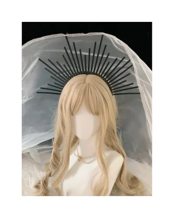 Tiara Halo, handmade, neagra, Elni C1,