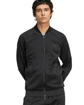 Bluza de trening cu fermoar si logo, Negru