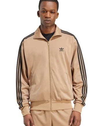 Bluza de trening cu fermoar si guler inalt Firebird, Negru/Maro nisip