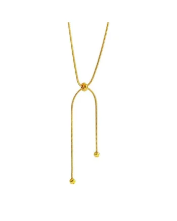 Colier auriu, din otel inoxidabil, lung, ajustabil, suflat cu aur 18k, Berdine C9
