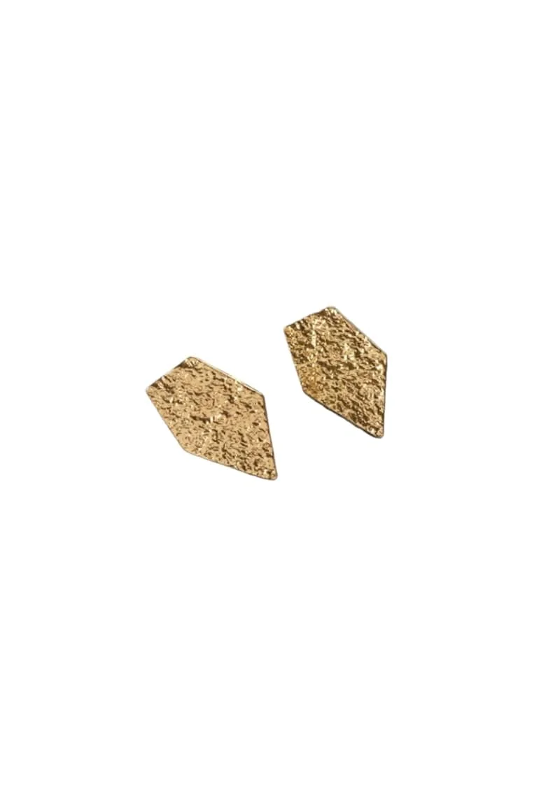 Cercei aurii, cu clips si textura incretita, Sandor C4,