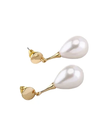 Cercei aurii, cu clips si perle, Edora C2,