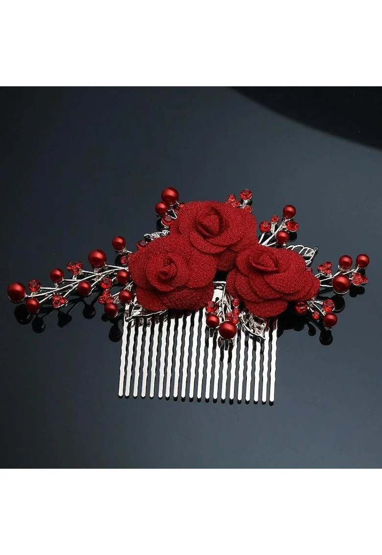Accesoriu par, auriu, cu flori si margelute, Annalina C4,