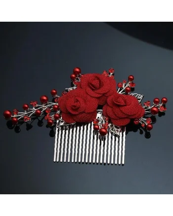 Accesoriu par, auriu, cu flori si margelute, Annalina C4,