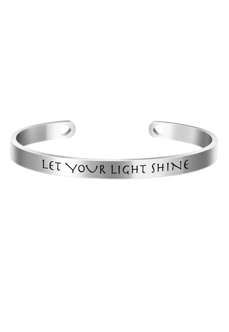 Bratara argintie, ajustabila, gravata Let your light shine P5,
