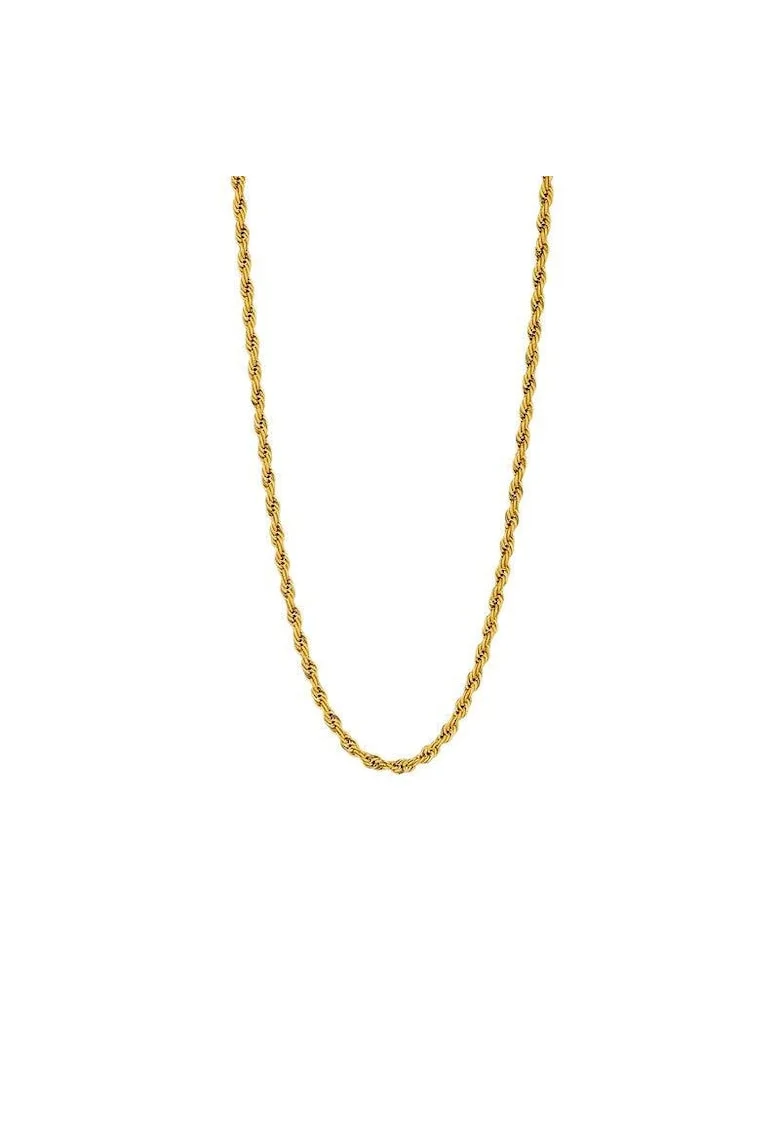 Colier auriu, din otel inoxidabil, suflat cu aur 18k, rasucit, Dominika C9