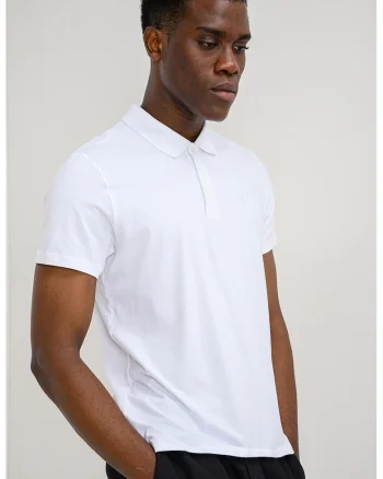 Tricou slim fit cu detaliu cu logo pe piept, Alb