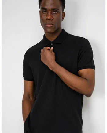Tricou polo cu nasturi, Negru