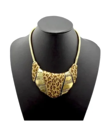 Colier auriu, cu animal print, Laia C27,