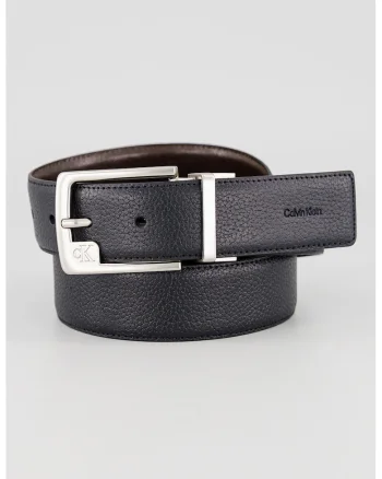 Curea reversibila de piele, Maro inchis/Negru