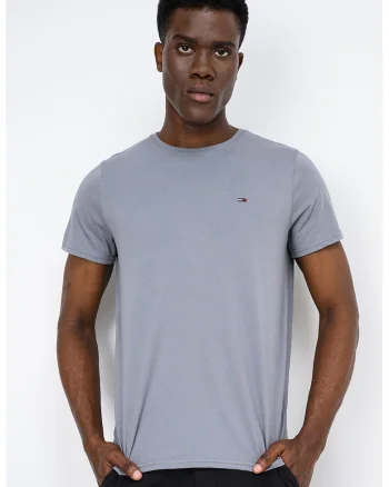 Tricou slim fit de bumbac, Gri antichizat