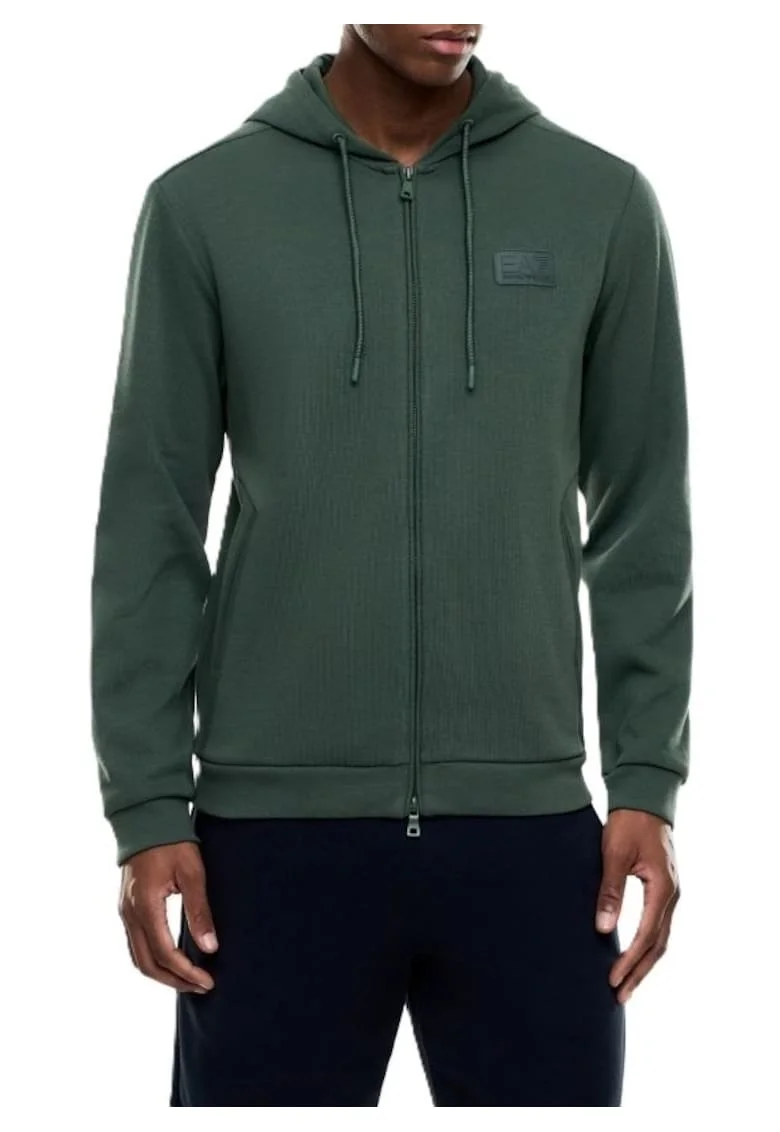 Bluza cu fermoar barbati TRAIN LUX M HOODIE FZ CO PL,  Bumbac, Verde, Verde