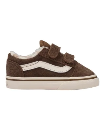 Tenisi din piele intoarsa cu velcro Old Skool V Cozy