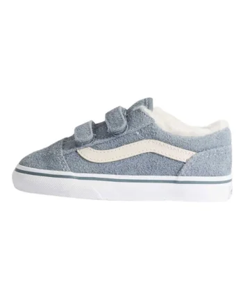 Tenisi din piele intoarsa cu velcro si logo lateral Old Skool V Suede Sherpa