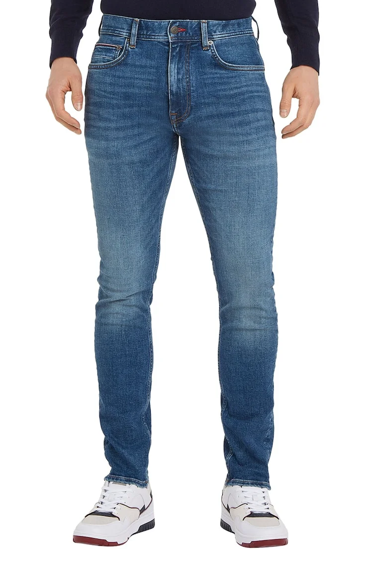 Blugi slim-fit cu talie medie, Albastru inchis