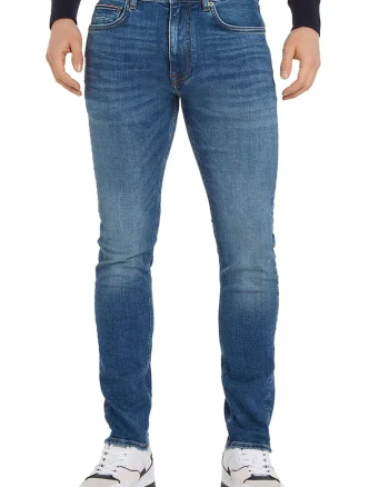 Blugi slim-fit cu talie medie, Albastru inchis