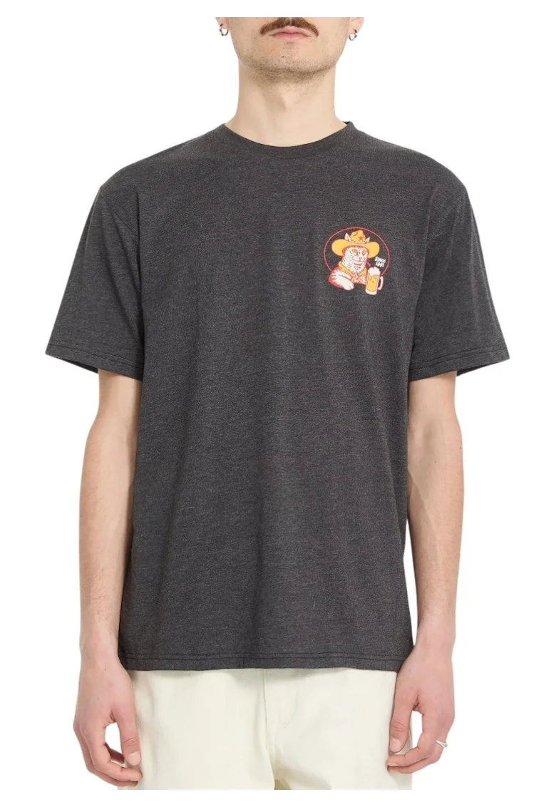 Tricou cu imprimeu si decolteu la baza gatului