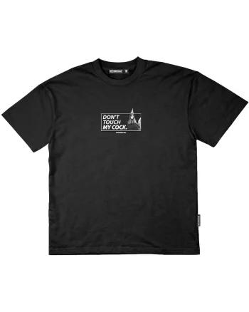 Tricou din bumbac cu croiala supradimensionata si imprimeu pe partea din spate